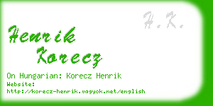 henrik korecz business card